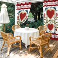thumbnail image 4 of Outdoor Curtains for Patio Waterproof, Red Love Outdoor Privacy Panels Grommet, Valentine's Day Heart Leaves Floral Plants Blackout Outside Curtains for Porch/Cabana/Pergola/Gazebo 54"x84", 2 Panels, 4 of 8