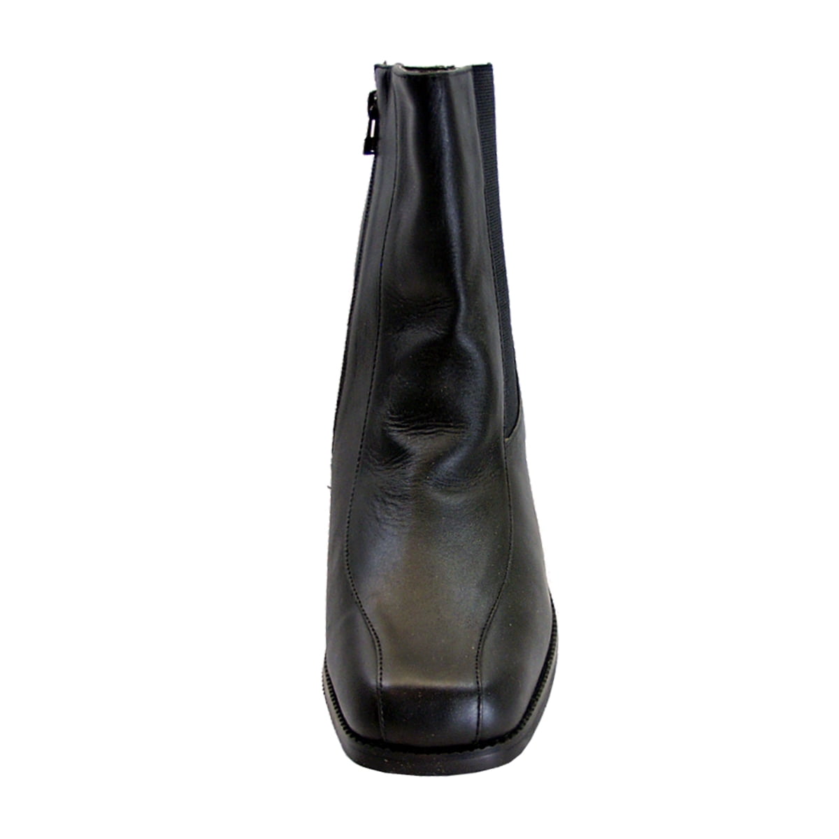PEERAGE Lottie Women's Wide Width Leather Dress Ankle Boots BLACK 7