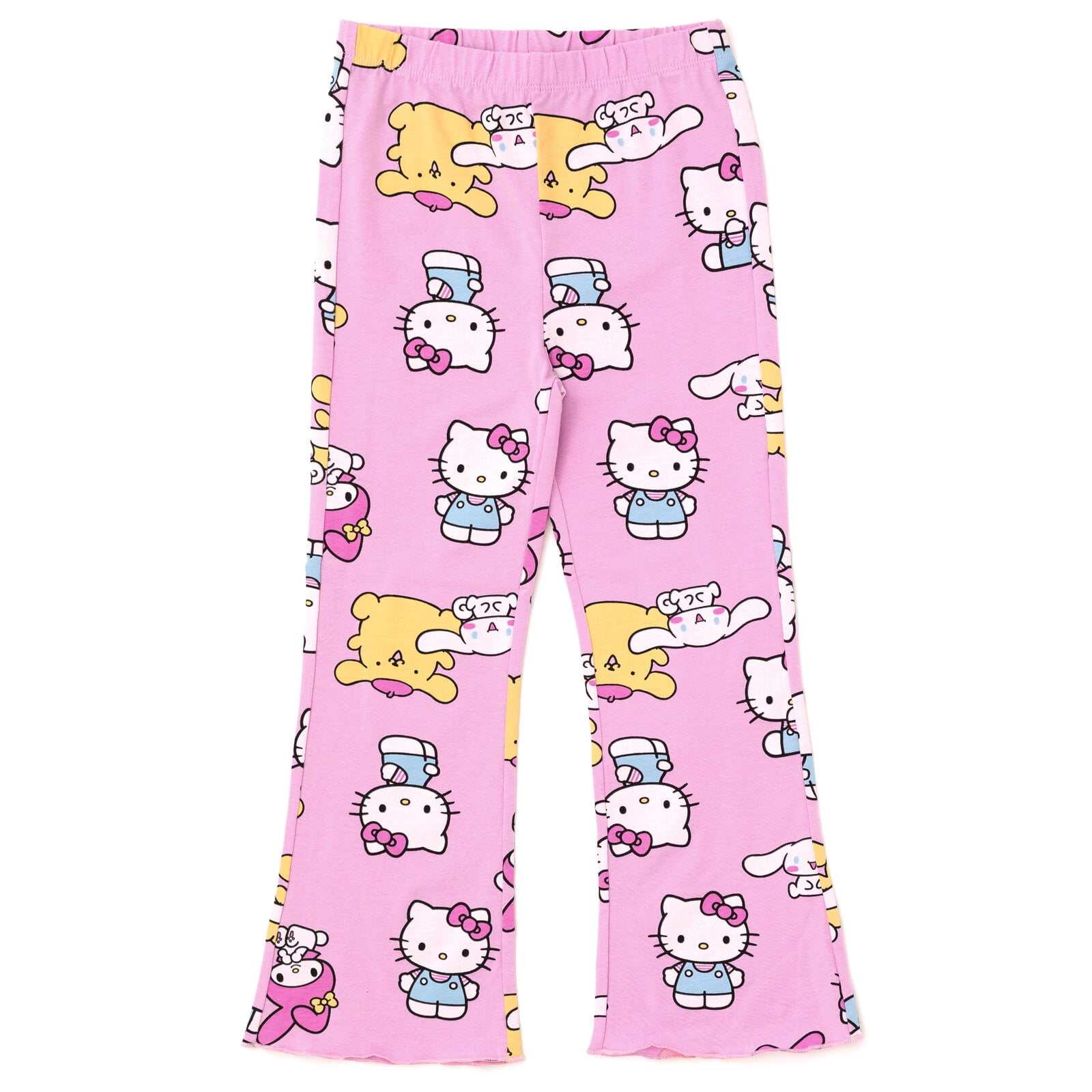 Hello Kitty Cinnamoroll My Melody Pompompurin Fleece Pullover Sweatshirt and Ribbed Flare Leggings Outfit Set Toddler to Big Kid