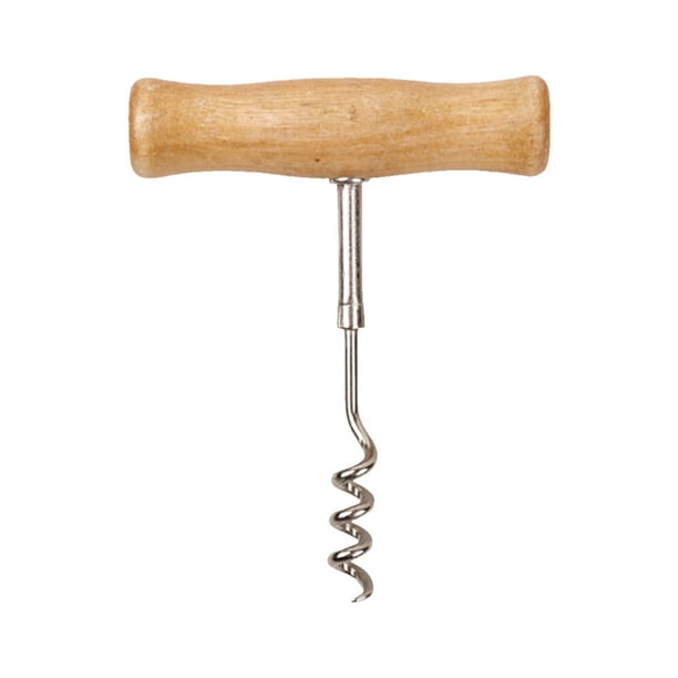 Sacacorchos de acero inoxidable para vino, con llave y forma de T, sacacorchos manual portátil para botellas de vino en casa, fácil de atornillar y sacar el corcho