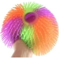thumbnail image 2 of 1 ORANGE/GREEN/PURPLE Rainbow Multi-Color Jumbo 7" Puffer Ball - Sensory Therapy Fidget Stress Balls - OT Autism SPD, 2 of 3