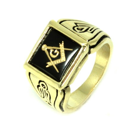 Faux Onyx Ring - Faux Onyx Stone Masonic Ring
