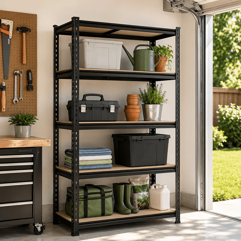 AISWORD 5-Tier Heavy Duty Garage Shelving Unit,2000 lbs Capacity Adjustable Metal Storage Rack,Free-Standing Utility Shelves for Warehouse,Home,Basement,12"D x 28"W x 60"H