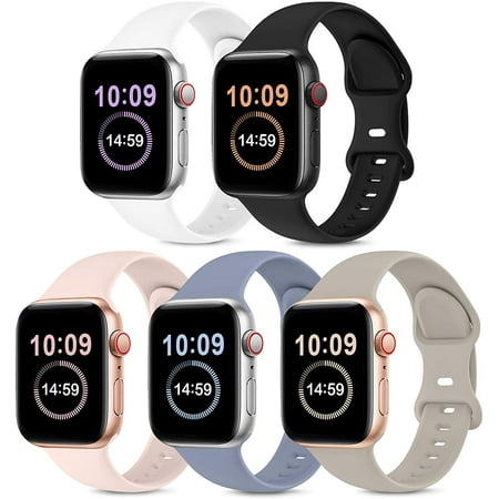 5 Pack Bands Compatible with Apple Watch Band 38mm 40mm 41mm 42mm 44mm 45mm Compatible with iWatch Series 7 6 5 4 3 2 1 SE Women