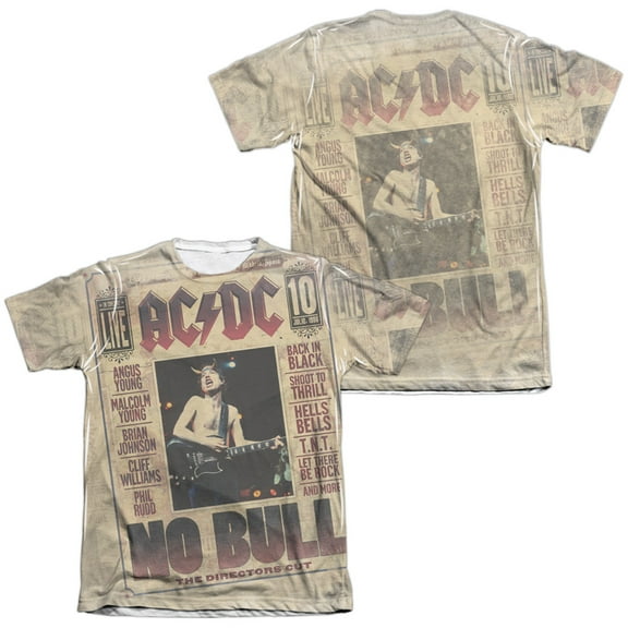 AC/DC Men's  No Bull Sublimation T-shirt White