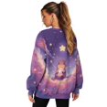 thumbnail image 2 of HELLHERO Capybara Star Print Women Sweater Long Sleeve, Comfy Oversized Sweatshirt with Pocket Casual Crewneck Pullover Tops Size L, 2 of 7