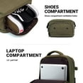 thumbnail image 7 of KAUKKO Thick Canvas Travel Backpack, Flight Approved Carry On Backpack with Shoe Pouch and 15.6 inch Laptop Compartment, 40L Luggage Casual Daypack Weekender Bag, 10-ARMYGREEN, 7 of 7