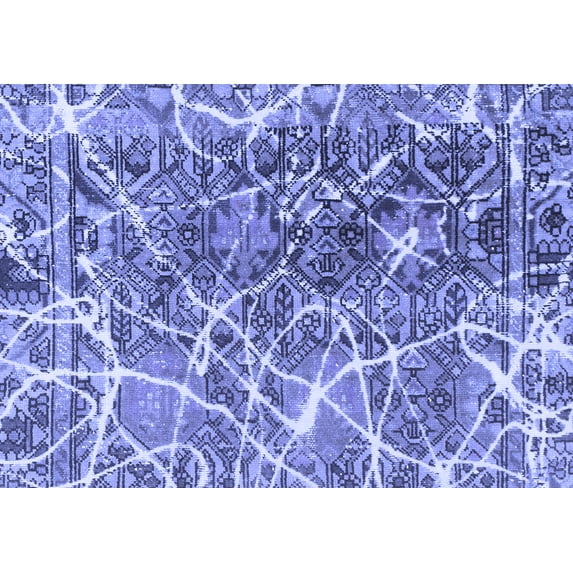 Ahgly Company Indoor Rectangle Abstract Blue Modern Area Rugs, 4' x 6'