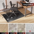 thumbnail image 3 of Mymeely Office Chair Mat for Hardwood Floor, 60"x75" Large Black PVC Computer Desk Chair Mat with Unique Pattern for Gaming, Anti-Slip Floor Protecto, 3 of 7