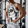thumbnail image 5 of Daiia Floral Sugar Skull Portrait Printed Men's Quick Dry Fit Muscle Tank Top Slim-Fit Tank Workout Tank Top Lightweight Sports Tank Top-Medium, 5 of 7