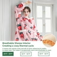 thumbnail image 6 of Cozy Comfort Wearable Blanket Hoodie with Sleeves - Sherpa Hooded Blanket Pink as Strawberry Gifts for Mom Women Girlfriend, Warm Blanket Sweatshirt Adult, 6 of 6