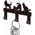 thumbnail image 1 of Organizador de llaves de metal con forma de gato, con 3 ganchos, para pared., 1 of 9