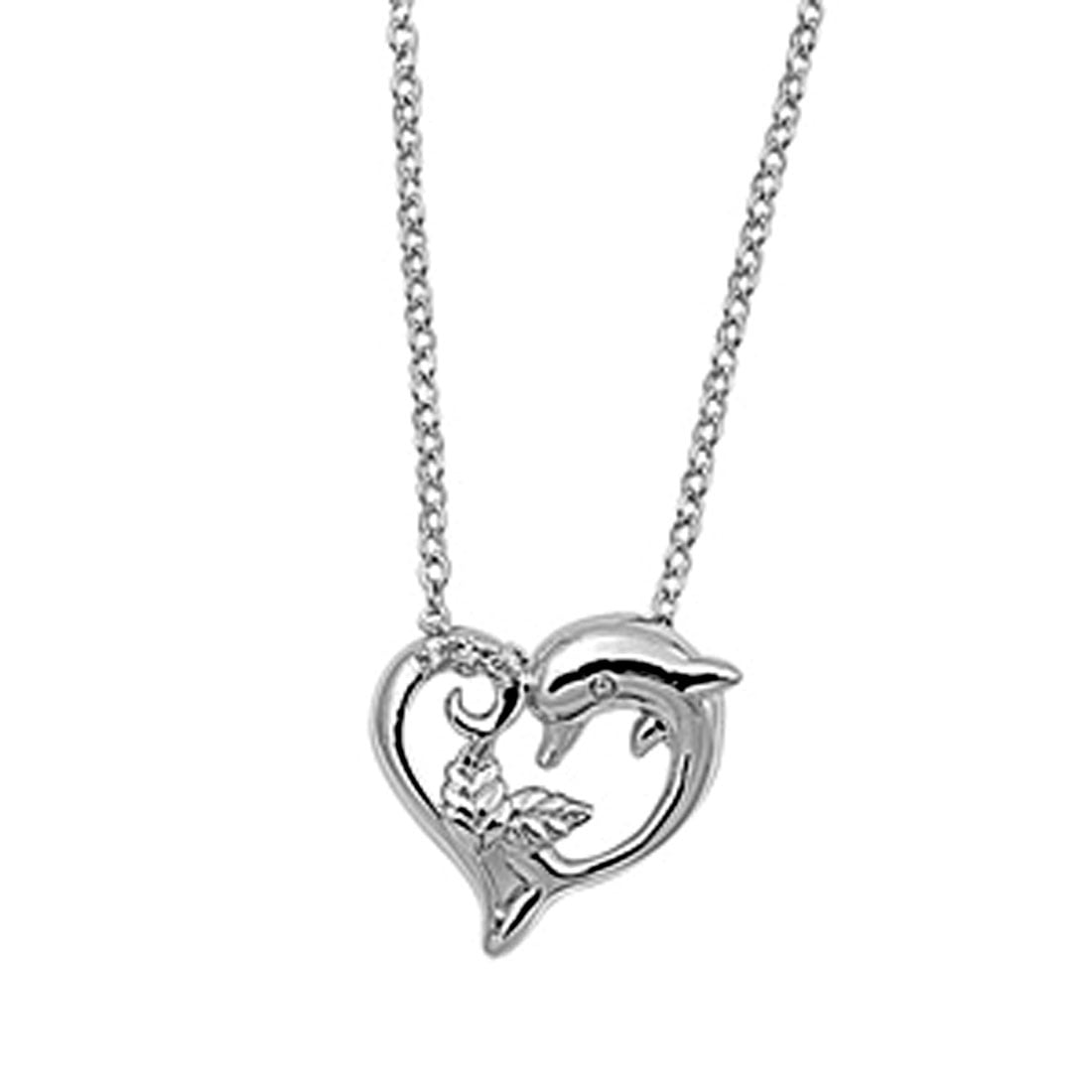 Charming Rhodium-Plated Brass Dolphin 