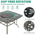 thumbnail image 4 of VIVIJASON 10-Piece Outdoor Bar Set, All Weather Cast Aluminum Patio Bar Furniture with 8 Cushioned Swivel Bar Stools, Large 64" Square Patio Bar Height Table with Detachable Lazy Susan, 4 of 7