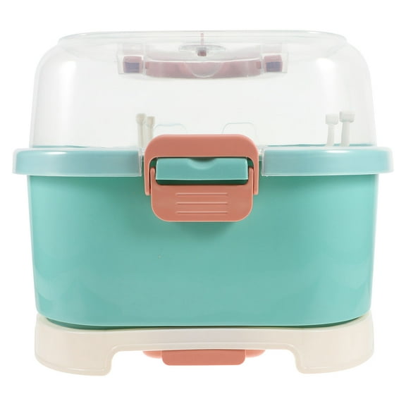 Worgeous Baby Bottle Drying Rack Portable Large Capacity Toddler Bottles Storage Box with Cover Portable Kitchen Cabinet Organizer for Kitchen