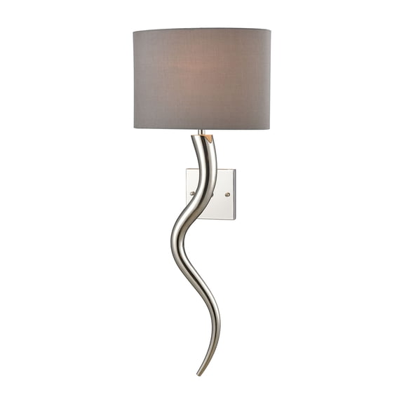Elk Home 12.63-Inch Wide Nile Sconce, Contemporary, Polished Nickel