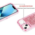 thumbnail image 3 of For Apple iPhone 13 6.1 inch Tough Defender Sparkling Liquid Glitter Heart Case Cover Pink, 3 of 6
