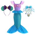 thumbnail image 1 of Niñas Sirenita Ariel Princesa Vestido Malla Halloween Navidad Cola de pez Lentejuelas Tul Volante Manga Vestido de fiesta zhangmengya unisex, 1 of 2