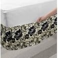 thumbnail image 2 of Floral Bed Skirt, Rose Petals and Butterflies Spring Field Moth Blooming Retro Garden Motif, Elastic Bedskirt Dust Ruffle Wrap Around for Bedding Decor, 4 Sizes, Cream Charcoal Grey, by Ambesonne, 2 of 2
