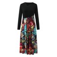 thumbnail image 6 of LYXSSBYX Womens Dresses Long Sleeve Clearance Women Autumn and Winter Casual Slim Long-Sleeved Long Bohemian Printed Dress, Fall Dresses for Women, 6 of 6