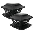 thumbnail image 1 of 2 Pack Solar Fence Post Lamp Post Head Light Garden Light Post Light, 1 of 5