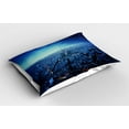 thumbnail image 2 of Ambesonne Paris Pillow Sham 2 Pack, Eiffel Tower Cityscape, 26"x20", Navy Blue, 2 of 3
