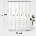 thumbnail image 5 of Ruffle Farmhouse Shower Curtain, White Vintage Shower Curtains for Bathroom Fabric Cute Rustic Cloth, 72" W X 72" L Inch, 5 of 6