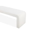 thumbnail image 3 of Benjara Jea 62" Accent Bench- Plush White Boucle Upholstery- Wide Panel Legs, 3 of 6