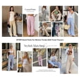 thumbnail image 4 of BTFBM Striped Wide Leg Pants for Women Spring Summer Drawstring Lounge PJ Beach Bottoms Casual Trousers Pockets, 4 of 9