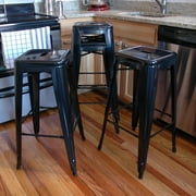 AmeriHome Loft Black Metal Bar Stool 4 Piece by Buffalo Corp