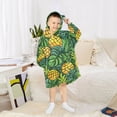 thumbnail image 6 of Dailycode Wearable Blanket Hoodie Oversized Sherpa Flannel Blankets with Pocket for 3-14 Year Old Cartoon Pineapple and Tropical Leaves, 6 of 7
