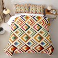 thumbnail image 2 of Castle Fairy Bohemian Layered Diamond Quilt King 3 Pieces,Tribal Chevron King Coverlet Set,Rust Olive Cream,1 Bedspread and 2 Pillowcases, 2 of 7