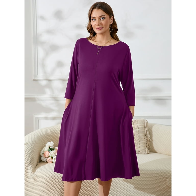 Purple casual dress women's dresses online