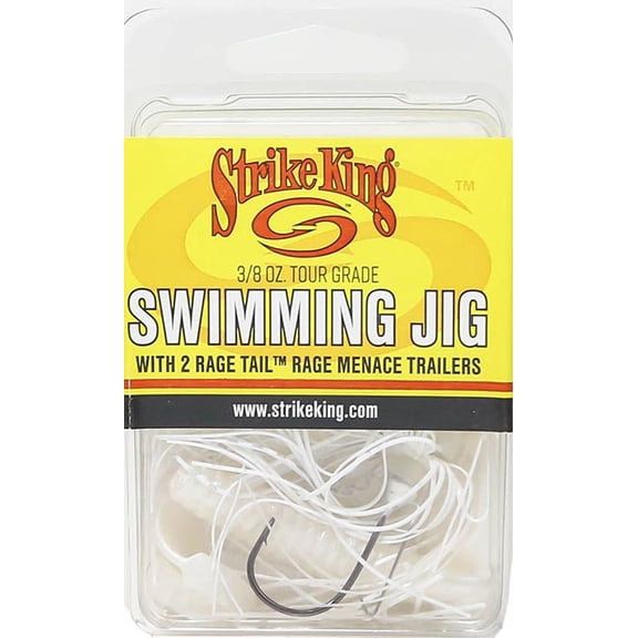 Strike King Tour Grade Swim Jig 3/8 oz Rage Menace White Swim Jig Lure