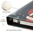 thumbnail image 3 of FORMRS 3 Ring Photo Album 4"x6" Self Adhesive Large Capacity PU Leather Cover, Blue Christmas Santa, 3 of 8