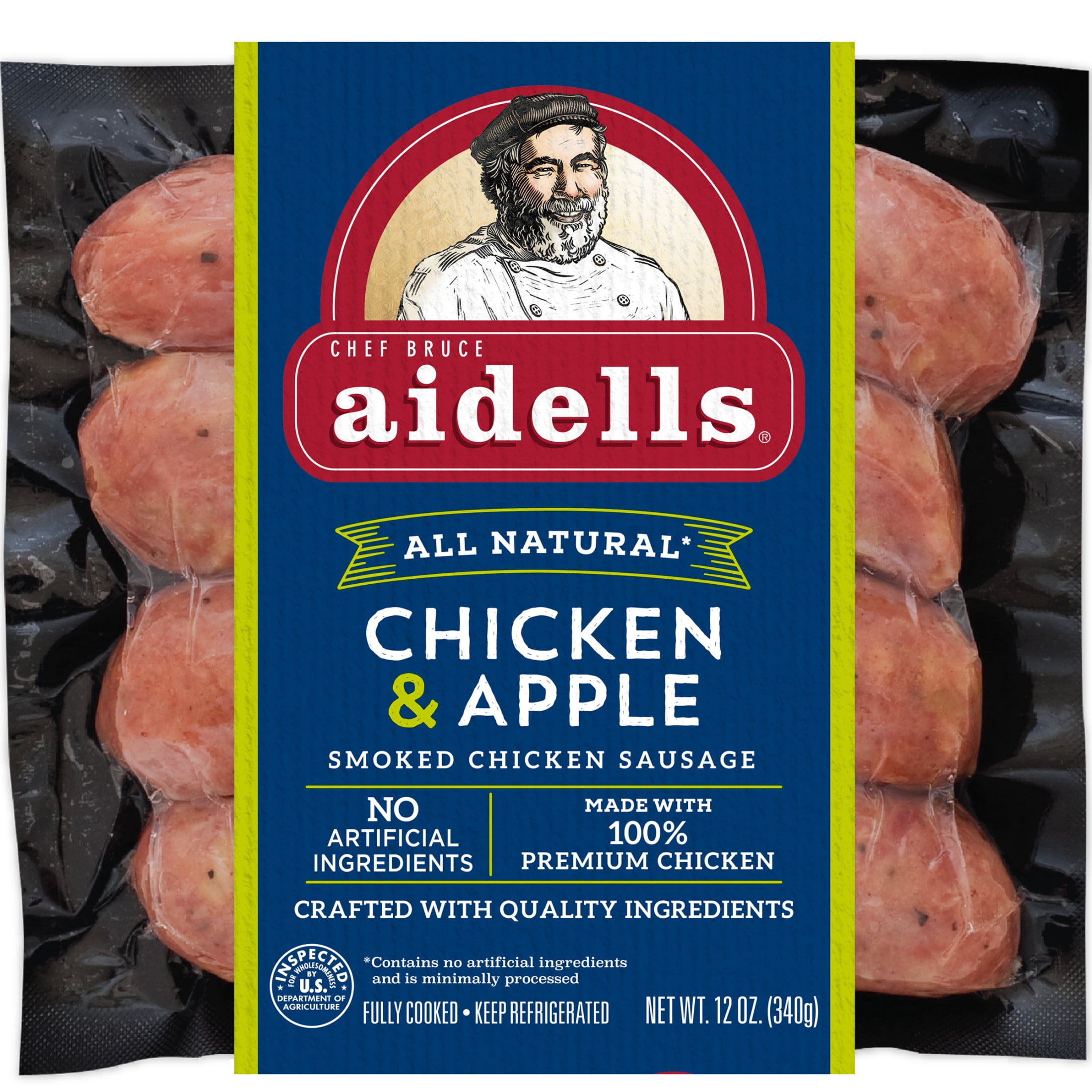 Aidells Chicken & Apple Smoked Chicken Sausage Links, 12 oz, 4 Count