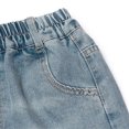 thumbnail image 4 of Aezemi Girls Distressed Denim Shorts, Kids Knee Length Bermuda Ripped Shorts, Elastic Waist Casual Outer Jean Bottoms with Pockets for Big Girls 8-9 Years, 4 of 8