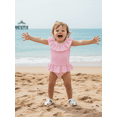 thumbnail image 6 of BemeyourBBs Toddler Baby Girl One Piece Swimsuit Infant Baby Girl Bathing Suits Ruffle Sleeveless Swimwear Seersucker Striped Tankini Swimsuits, 6 of 9