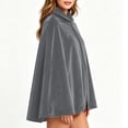 thumbnail image 4 of ZACPNCV Unisex Velvet Short Cape Cloak Soft Thermal Lapeled Single Button Velour Poncho Shawl Formal Outer Cape for Wedding, Party Gray, 4 of 7