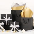 thumbnail image 3 of PKGSMART 12 Pack Gift Bags Bulks, 7x4x9 inches, Black Premium Paper Gift Bags with Handles, 3 of 7