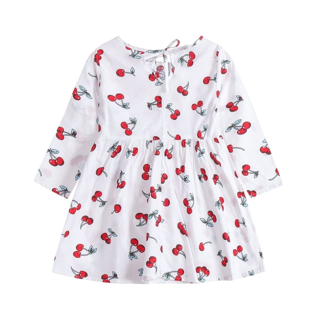Robe Imprimée à Manches Longues pour Filles Bébés Enfants Robe Princesse Florale