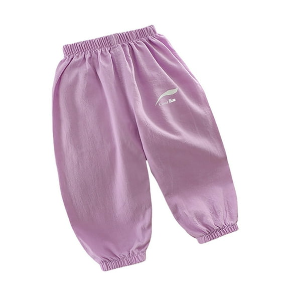 RYTAYY Children Boys Linen Pants Solid Color Elastic Waist Long Slacks Loose Soft Comfortable Casual Daily Wear Elegant Fashion Trousers