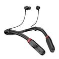 thumbnail image 2 of Auriculares con banda l cuello Bluetooth 5.0 con 100 horas de tiempo de reproducción, micrófono con supresión de ruido 1000 mAh Negro SM SunniMix auriculares bluetooth, 2 of 8