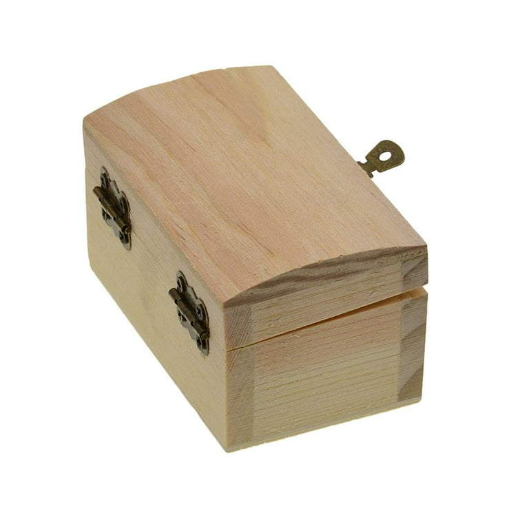 2 Pack Wooden Box Wooden Box Small Wooden Box With Lid Unfinished Wooden  Box Wooden Jewelry Box Treasure Chest Mini Wooden Storage Box Birthday  Weddin