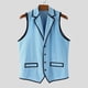 thumbnail image 4 of pstuiky Camiseta sin mangas para hombre, Cárdigan de pana con botones y solapa sin mangas de color liso para hombre Camisas para hombres xxl, 4 of 9
