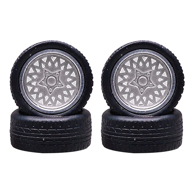 4 llantas hexagonales de repuesto para ruedas, piezas de repuesto de goma profesional 1/64, neumáticos planos y llantas para accesorios, piezas para plata yotijar Run Flat Neumáticos Rueda Llanta