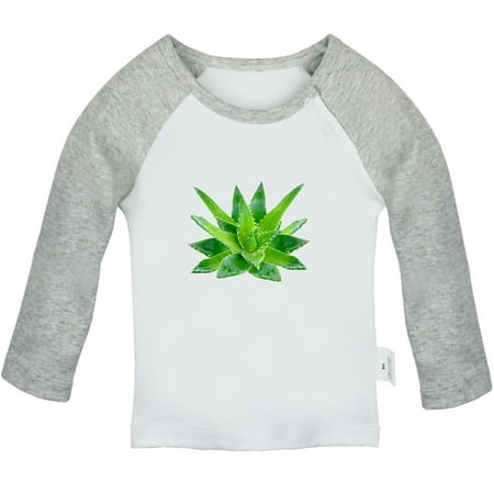 

Nature Pattern Aloe Vera T shirt For Baby Newborn Babies T-shirts Infant Tops 0-24M Kids Graphic Tees Clothing (Long Gray Raglan T-shirt 6-12 Months)