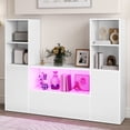 thumbnail image 2 of Uforic 4-Tier U-Shaped Bookcase, Castle Bookshelf with Cabinet &LED Light, Cube Storage Organizer, White, 2 of 10