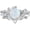 Hexagon Cut Opal, variant on White Opal Rings for Women 925 Sterling Silver Leaf Emerald Cut Opal Engagement Ring Set Promise Bridal Anniversary Birthday Jewelry Gift Size 7
