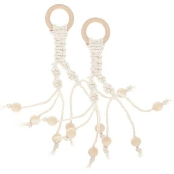 OUNONA Cotton Rope Banana Hanging Hooks for Home Beige Color Space Saving Kitchen Fruit Storage Rope 2pcs